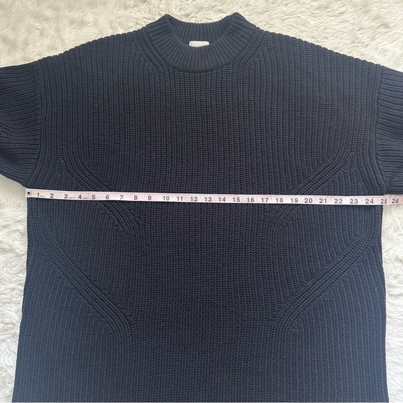 Aritzia Wilfred Dress Requiem 100% Merino Wool Knit Sweater Dress Black L - Picture 9 of 11